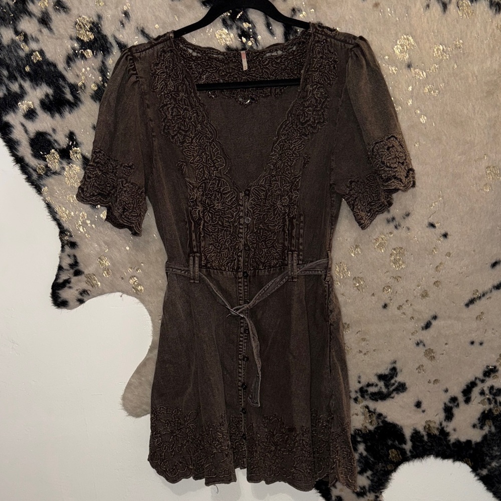 Free People Brown Midi Dress